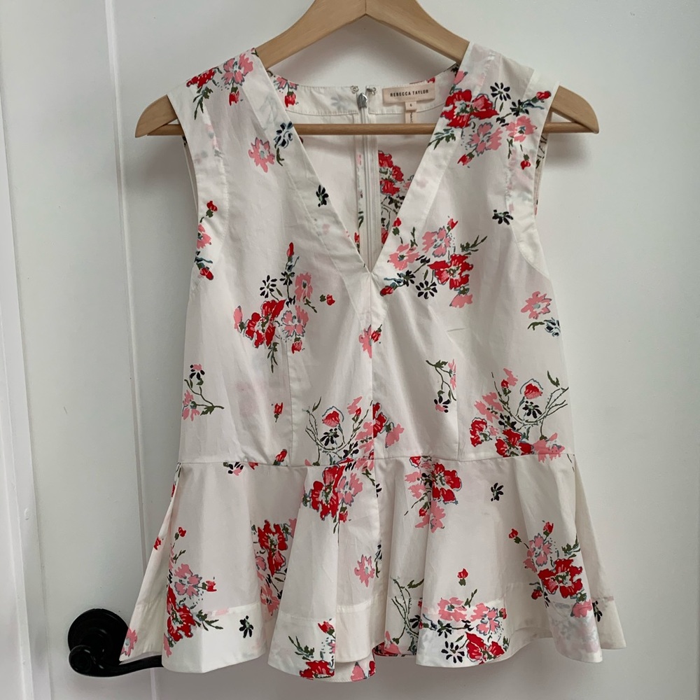 Rebecca Taylor Sleeveless Peplum Top